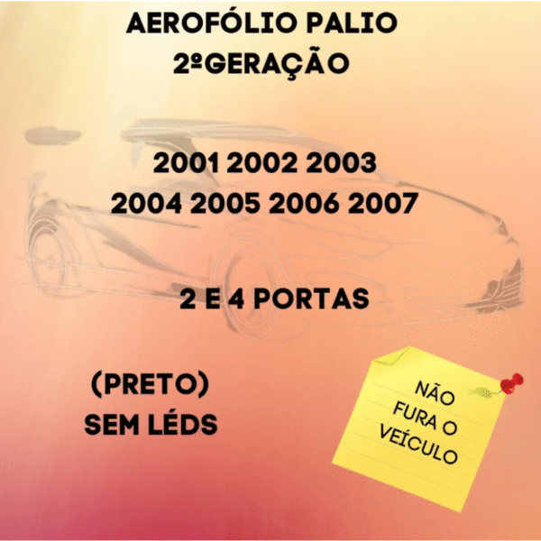 Aerofólio Palio 2001 a 2007 – Sem LED – 2 e 4 Portas – Preto | TG Poli 04.165 - Imagem 6