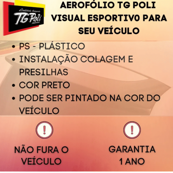 Aerofólio Palio 3ª Geração 2004 a 2015 – Sem LEDs – 2P/4P – Preto | TG Poli 04.155 - Imagem 5