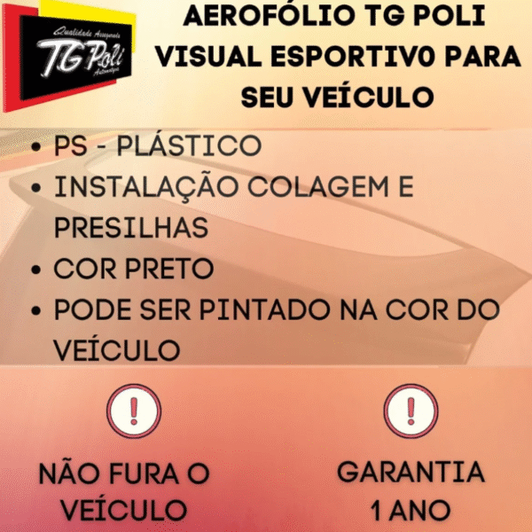 Aerofólio Chevrolet Celta 2ª Geração 2006 a 2015 – 2 e 4 Portas | TG Poli 03.281 - Imagem 5