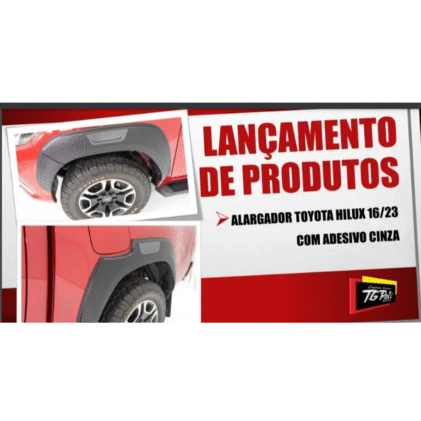 Alargador de Para-lama Toyota Hilux 2016 a 2023 | Preto com Detalhe Cinza | TG Poli | Cód. 07.116 - Imagem 5