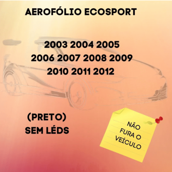 Aerofólio Ford EcoSport 2003 a 2012 (sem LED) Preto – TG Poli Cód. 01.143 - Imagem 3