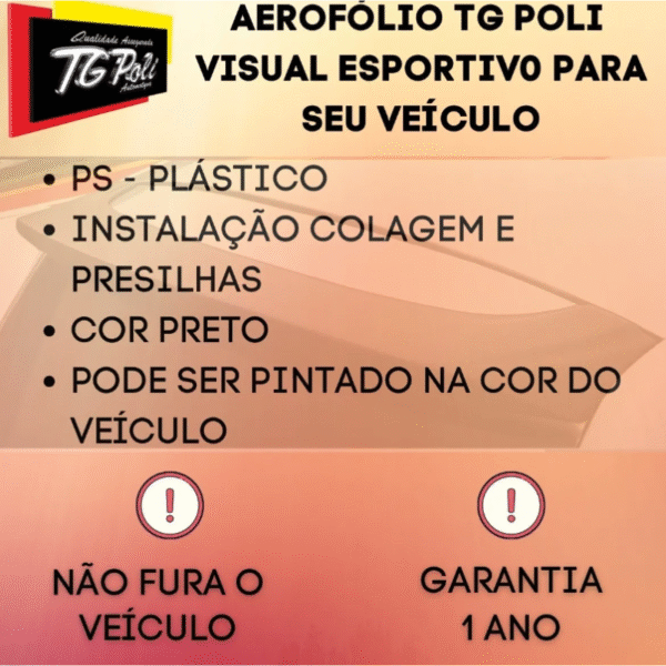 Aerofólio Ford EcoSport 2003 a 2012 (sem LED) Preto – TG Poli Cód. 01.143 - Imagem 5