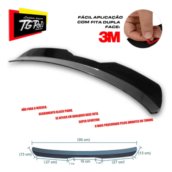 Aerofólio Universal Hatch Sem LED – Preto | TG Poli 05.058 - Imagem 4