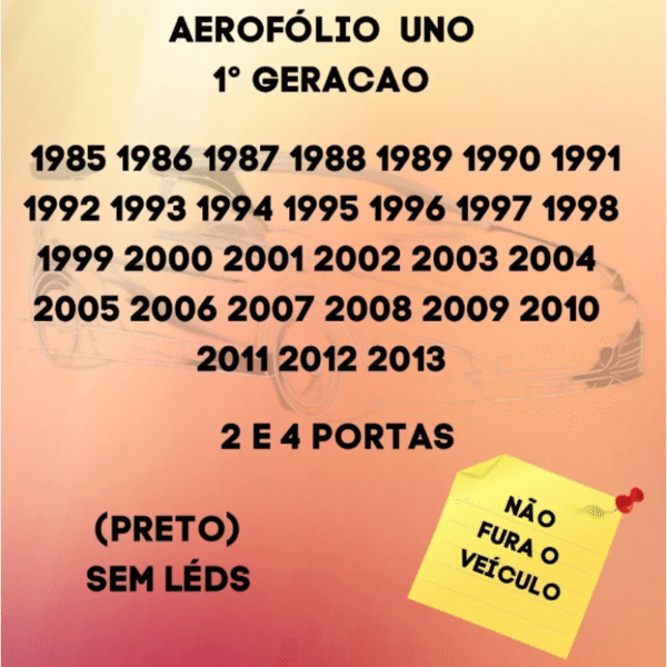 Aerofólio Uno 1ª Geração 1985 a 2013 – Sem LED – Preto | TG Poli 04.171 - Imagem 3