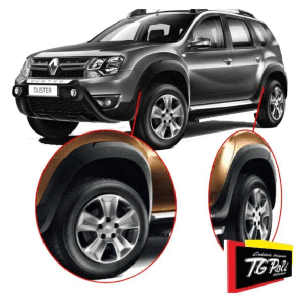 Alargador de Paralama Renault Duster 2015 a 2018 | Preto | TG Poli | 8 Peças | Cód. 09.058 - Imagem 5
