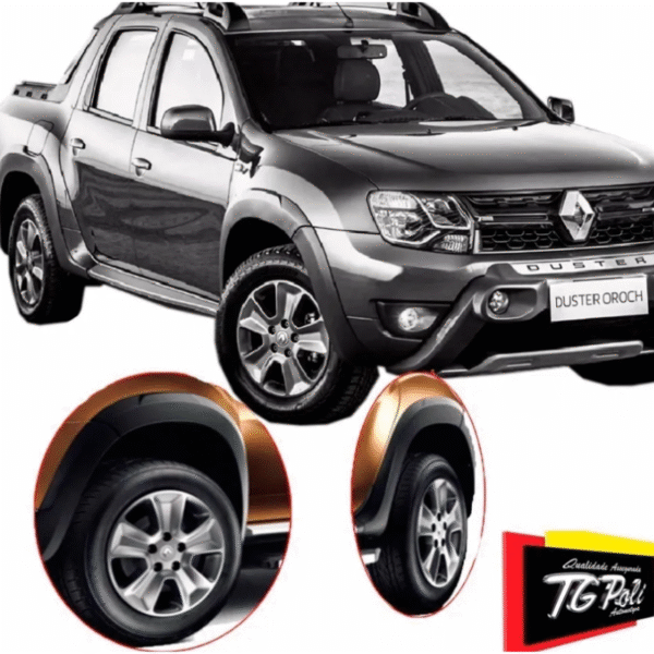 Alargador de Paralama Renault Duster Oroch 2015 a 2021 | Preto | TG Poli | 8 Peças | Cód. 09.059 - Imagem 7