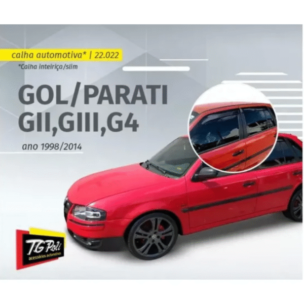 Calha de Chuva Slim TG Poli Gol e Parati G2 G3 G4 1998 a 2014 | Cód. 22.022 - Imagem 4