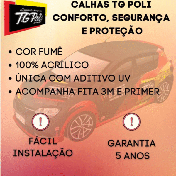 Calha de Chuva TG Poli HB20 Hatch 2012 a 2019 | 4 Portas | Cód. 25.005 - Imagem 2