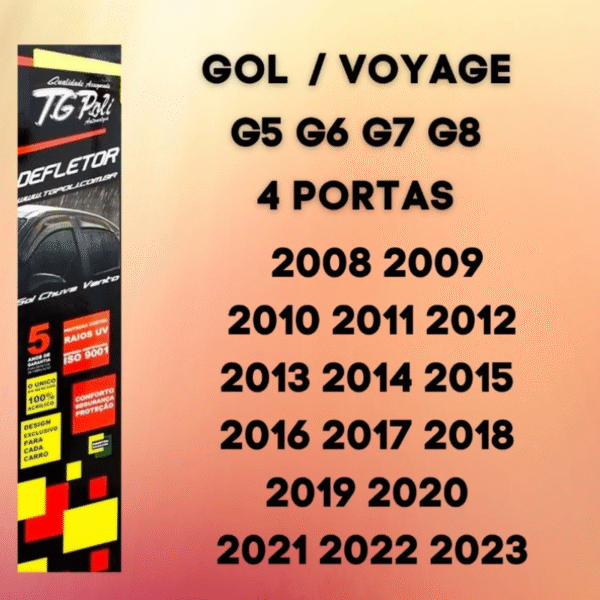 Calha de Chuva TG Poli Gol e Voyage G5/G6/G7 2008 a 2022 – 4 Portas | Cód. 22.011 - Imagem 3