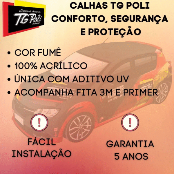 Calha de Chuva TG Poli Gol e Voyage G5/G6/G7 2008 a 2022 – 4 Portas | Cód. 22.011 - Imagem 5