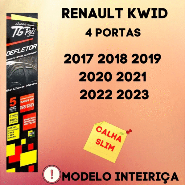 Calha de Chuva TG Poli Renault Kwid 2017 a 2025 | 4 Portas | Cód. 29.011 - Imagem 3