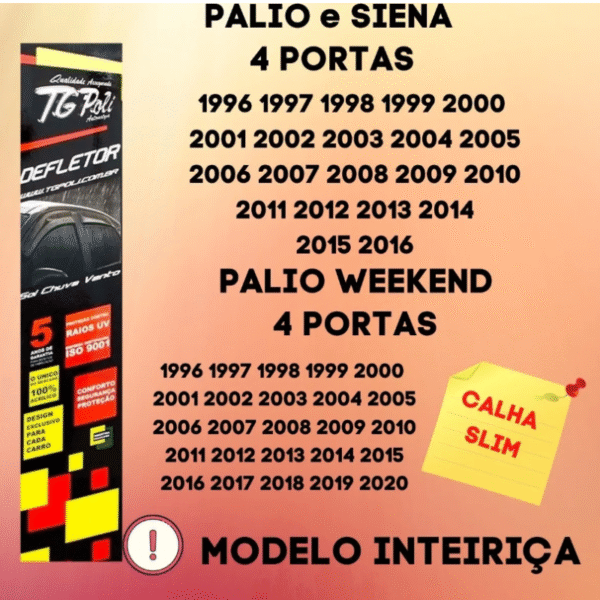 Calha de Chuva Slim TG Poli Palio, Siena (96–11) e Weekend (96–20) | Cód. 24.029 - Imagem 4