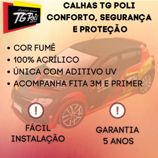 Calha de Chuva TG Poli VW Up 2014 a 2021 | 4 Portas | Cód. 22.017 - Imagem 6
