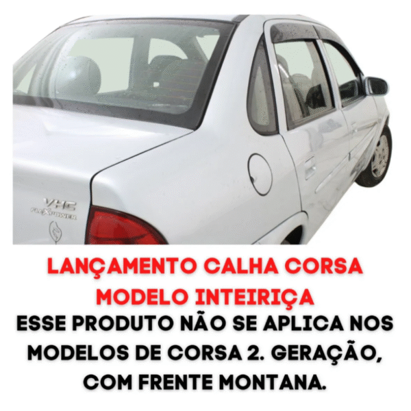 Calha de Chuva Slim TG Poli Corsa Hatch / Sedan / Classic 1994 a 2016 | 4 Portas | Cód. 23.038 - Imagem 3