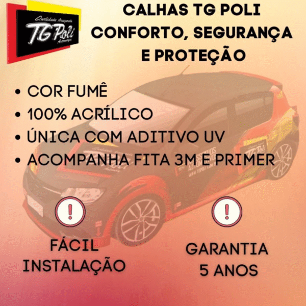 Calha de Chuva Slim TG Poli Corsa Hatch / Sedan / Classic 1994 a 2016 | 4 Portas | Cód. 23.038 - Imagem 4