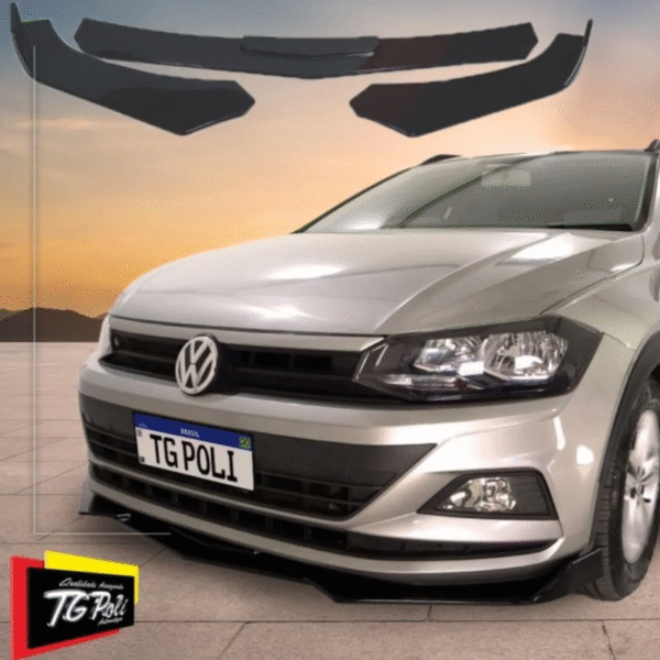 Front Lip Spoiler Dianteiro Universal 3 Pçs Saia Tg Poli 05.056 - Imagem 4