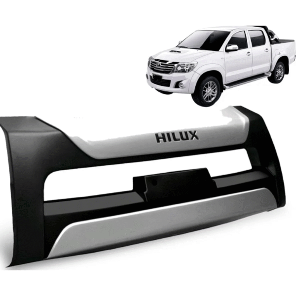Overbumper Dianteiro Toyota Hilux Cabine Dupla 2009 a 2011 | Preto com Prata | TG Poli | Cód. 07.107