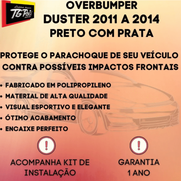 Overbumper Dianteiro Renault Duster 2011 a 2014 | Com Alojamento para Farol de Milha  | TG Poli | Cód. 09.039 - Imagem 3