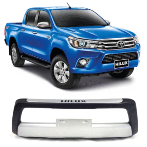 Overbumper Dianteiro Toyota Hilux Cabine Dupla 2016 a 2018 | Preto com Prata | TG Poli | Cód. 07.111