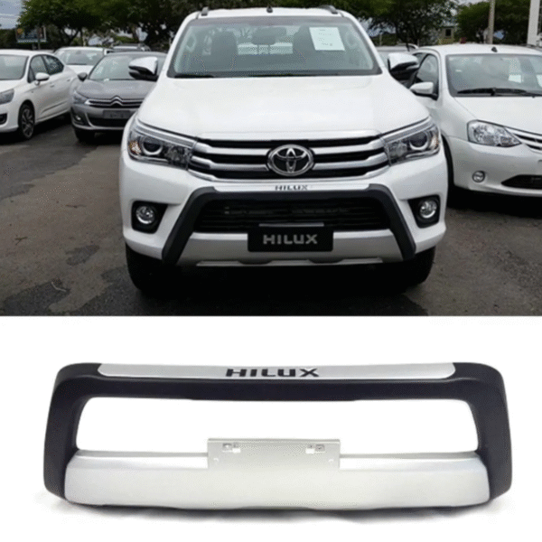 Overbumper Dianteiro Toyota Hilux Cabine Dupla 2016 a 2018 | Preto com Prata | TG Poli | Cód. 07.111 - Imagem 2