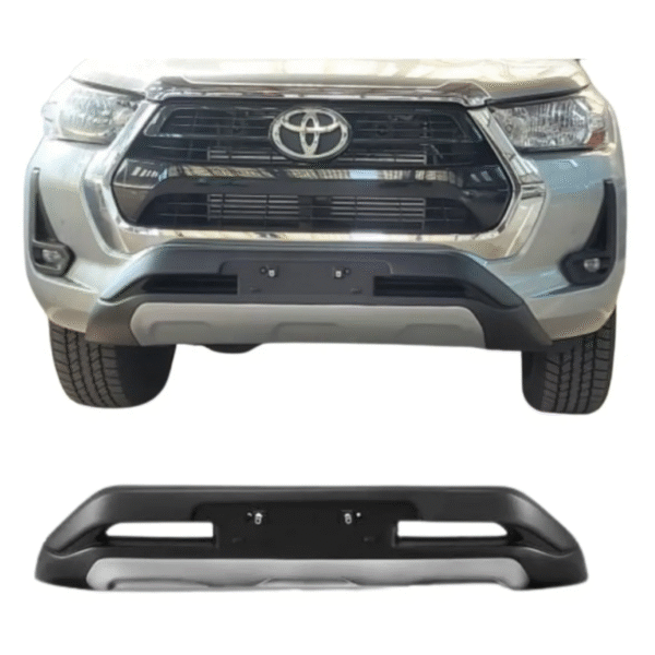 Overbumper Dianteiro Toyota Hilux Cabine Dupla 2021 a 2025 | Preto com Prata | TG Poli | Cód. 07.114