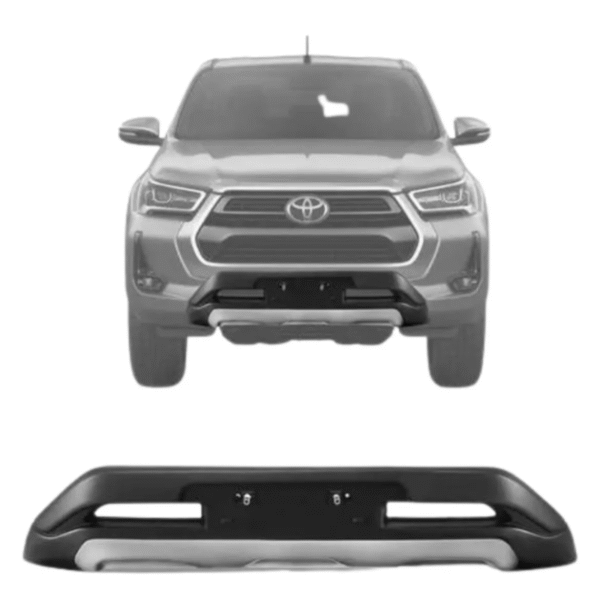 Overbumper Dianteiro Toyota Hilux Cabine Dupla 2021 a 2025 | Preto com Prata | TG Poli | Cód. 07.114 - Imagem 3
