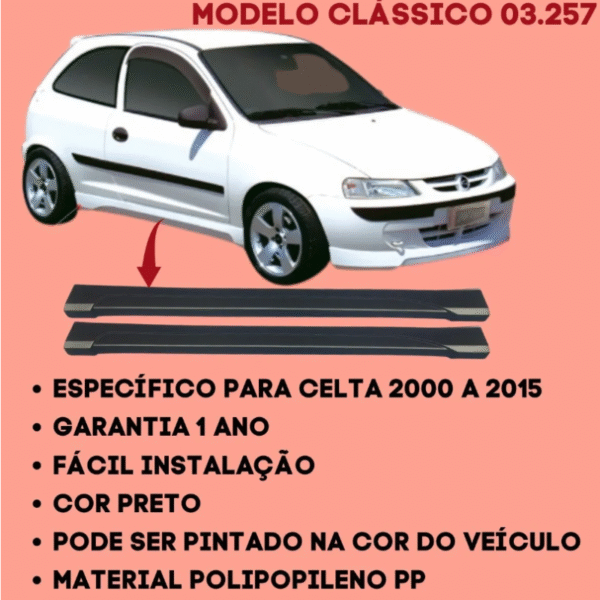 Spoiler Lateral Saia Celta 2000 a 2015 | Modelo Clássico TG Poli 03.257 - Imagem 2