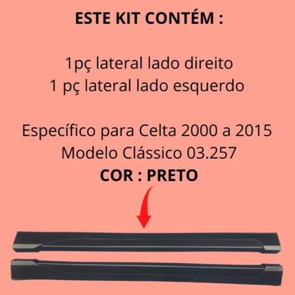 Spoiler Lateral Saia Celta 2000 a 2015 | Modelo Clássico TG Poli 03.257 - Imagem 3