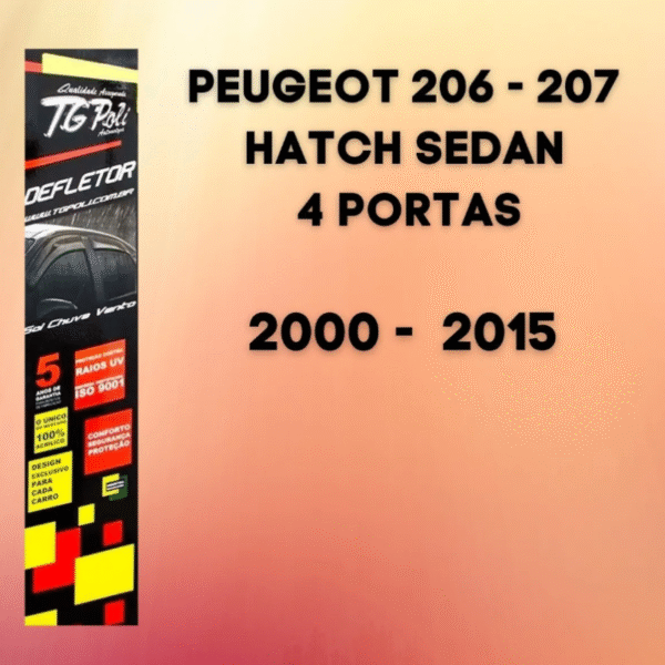 Calha de Chuva Peugeot 206 / 207 Hatch/Sedan 4 Portas 2000 a 2015 – TG Poli  20.001 - Imagem 3