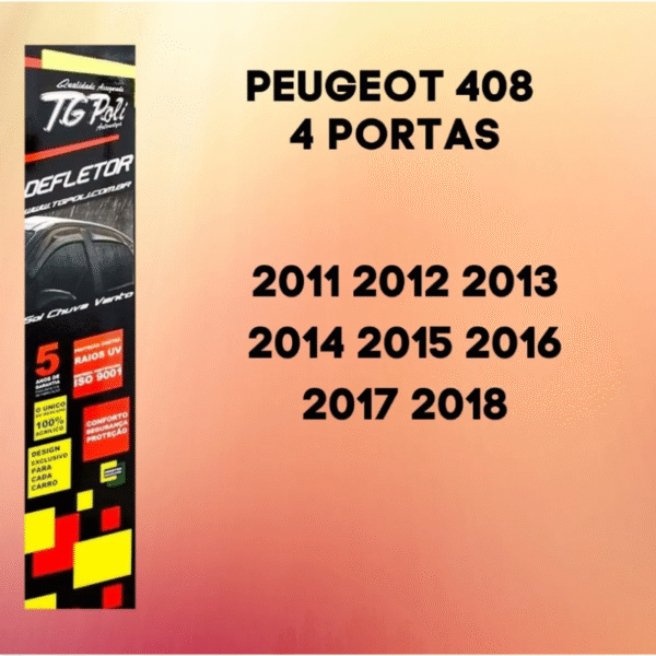 Calha de Chuva Peugeot 408 2011 a 2018 – 4 Portas – TG Poli 20.009 - Imagem 3